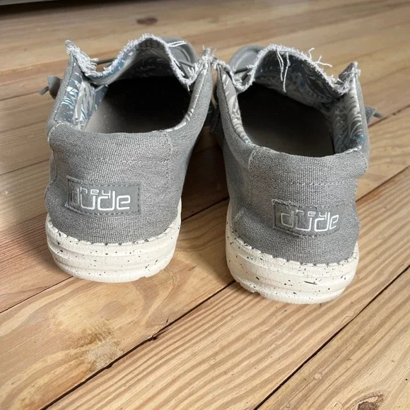 Hey Dude Wally Stretch Iron Gray Men's Casual Loafer Shoes Comfort Slip On - Picture 7 of 9